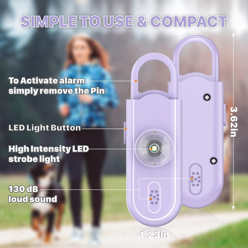 VIGOROAD Safe Sound Personal Alarm, 2 Pack 130 dB Loud Siren Song Emergency Security Alarm Keychain with Strobe LED Light, Personal Sound Safety Siren for Women, Men, Children, Elderly - Image 5